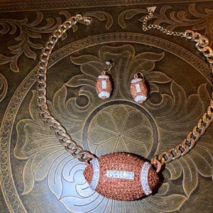 Football necklace and earrings